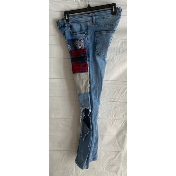 Supply & Demand Jeans Men’s 30Rx32 Tapered Distressed Patchwork Y2K Denim # - Picture 4 of 9